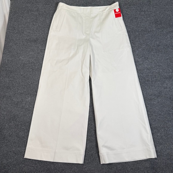 SPANX Pants - Spanx Stretch Twill Cropped Wide Leg Pants Classic White Size Tall XL 20479T NEW